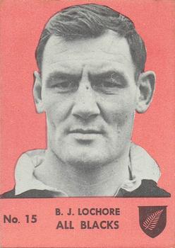 1968 Playtime Rugby Gum Famous Rugby Players - Red #15 Brian Lochore Front